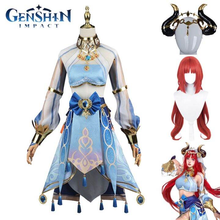 Genshin Impact Sumeru Nilou Cosplay Costume Wig Halloween Carnival Women Dress Anime Uniform 8943