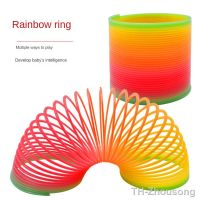 【LZ】ﺴ✸◙  Rainbow Spring Toys Anti-stress Funny Game Anti-stress Folding Plastic Spring Creative Magic Toys for Children Funny Gifts