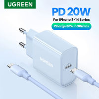 RU ขายพิเศษ-UGREEN PD ชาร์จ20วัตต์ QC4.0 QC3.0 USB Type C ชาร์จอย่างรวดเร็วสำหรับ 14 13 12 Xs 8 Xiaomi ศัพท์ PD ชาร์จ