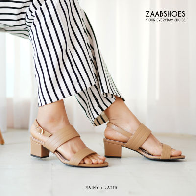 ZAABSHOES รุ่น RAINY สี ครีม ลาเต้ (LATTE) รองเท้าส้นสูง 2 นิ้ว รองเท้าส้นสูง หญิง ส้นสูง รองเท้าแฟชั่นส้นสูง นิ่ม ไม่กัดเท้า ไม่ลื่น หน้าเท้ากว้าง