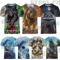 T-shirt for Kids Jurassic World: Dominion Double-sided Boy Dinossauro Printing Crew Neck Shirt Top