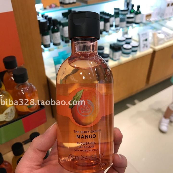 genuine-the-body-shop-shower-gel-250ml-mango-moringa-flower-olive-wild-berry-strawberry-satsuma-orange