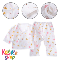 (ก๊อกแก๊ก) ชุดเด็กทารกแรกเกิดแบบผูกเชือก 0-3 Months Infant Suit Comfortable Newborn Clothing ชุดเซ็ทเด็กอ่อน เสื้อผ้าเด็กอ่อน ชุดของขวัญเด็กอ่อน ชุดเซ็ทเสื้อผ้าเด็ก