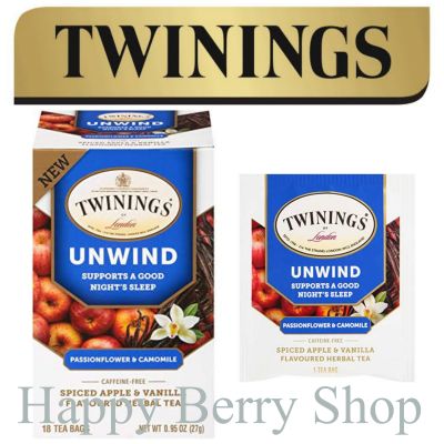 ⭐ Twinings ⭐Unwind ชาช่วยนอนหลับ🍵 ชาทไวนิงส์ ชาสมุนไพรสูตรเพื่อสุขภาพ Superblends Collection แบบกล่อง 18 ซอง ชาอังกฤษนำเข้าจากต่างประเทศ