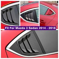 Car Rear Window Louver Shutter Panel Cover Trim For Mazda 3 Sedan 2014 - 2018 Red / Black / Carbon Fiber Look Exterior Refit Kit