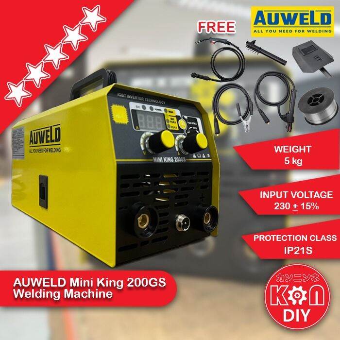 KNNDIY AUWELD MINI KING 200GS WELDING MACHINE MIG MMA 2 in 1 Gas