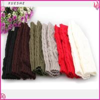 XUESHE Long Women Knitted Fingerless Gloves Wrist Sided Diamond Arm Warmer