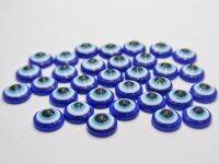 120pcs 9mm Acrylic Blue Flatback  Eye Jewelry Accessories diy decoration craft Beads