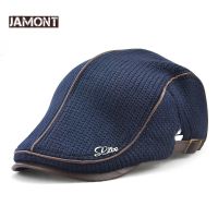 JAMONT High Quality Winter Knitted Beret Casquette Homme Leather Flat Cap for Men Boina Hombre Visor Hat Planas Snapback Hat