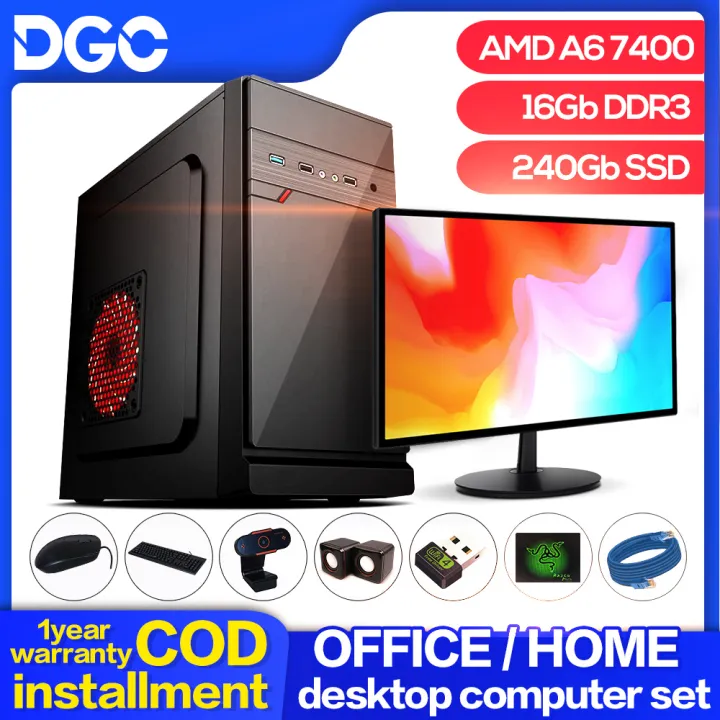 Brand New Office Desktop Computer Set Amd A6 7400k Dual Core Cpu 3 9 Ghz Frequency Amd A6 7400k Dual Core Cpu 3 9 Ghz, Led Desktop Computer Set