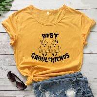 Ghost Best Friends T-shirt Women Funny Graphic Top Tee Cute T Shirt Women Friendship Women Tshirt Camiseta  6CTW