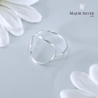 Round head ring / แหวนหัววงกลมบิด แหวนเงินแท้ 92.5%  เรียบๆ แหวนแฟชั่น สไตล์โมเดิร์น แหวนเงินแท้ 100 Major Silver