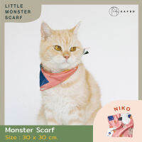 KAFBO Monster scarf - NIKO ผ้าพันคอสำหรับสัตว์ เครื่องประดับสำหรับสัตว์เลี้ยง ผ้าพันคอน่ารักสำหรบแมว