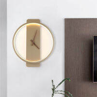 Decor Nordic Bedside Wall Lamps Round Simple Wall Sconce Loft Clock Indoor Fixture 18W Home Decoration Accessories for Bedroom