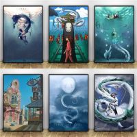 Spirited Away อะนิเมะโปสเตอร์ภาพยนตร์สำหรับตกแต่งห้องนั่งเล่น HD พิมพ์ผ้าใบ Modern Nordic Wall Art เหมาะสำหรับแฟนอะนิเมะ