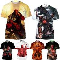 Fashion T-Shirt Movie Hellboy 3 Pattern 3D T-shirt Print Casual Round Neck Short Sleeve Breathable T-Shirt Top Short Sleeve T-shirt