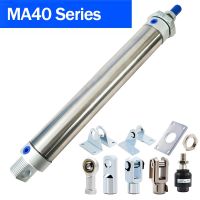 ♣卐♗ Pneumatic Air Cylinder 40MM Bore Stainless Steel Double Action Mini Round Cylinders MA40x25-CA-S MA40x50-CA-S MA40x500-CA-S