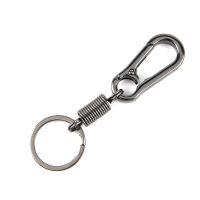 Ditur Spring พวงกุญแจสแตนเลสสตีล Carabiner เข็มขัดยืดหดได้พวงกุญแจคลิป