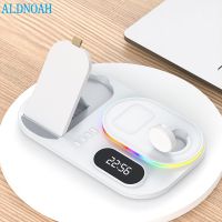 【ร้อน】4 In 1 30W Qi สถานีชาร์จไร้สายแท่นชาร์จอย่างรวดเร็วสำหรับ iPhone 13 12 Pro Max 11 XS XR X 8 Airpods Pro Apple Watch 7 6 5 4