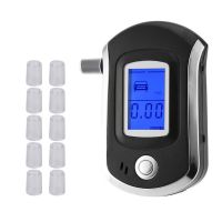 AT6000 Alcohol Tester with 10 Mouthpieces Professional Digital Breath Breathalyzer with LCD Display Screen