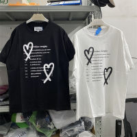 Y2K MM6 Margiela เสื้อยืดผู้ชายผู้หญิงรักปฏิทินพิมพ์เสื้อยืด Top Tee แขนสั้น GYM