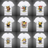 Pikachu PokémonsT-เสื้อสำหรับผู้ชายผู้หญิงแขนสั้นเสื้อยืดฤดูร้อนเสื้อผ้าลำลองนักเรียนท็อปส์อะนิเมะวัยรุ่น