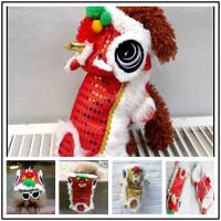 ZZOOI Pet Dog Clothes New Year Chinese Lion dance Costume Coat For Teddy Costume Small Dog Spring Festival Lion Clothing cat jacket