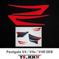 For Ducati Panigale V4 V4R V4S V4SP SBK 2D Adesivi Per Alette Aerodinamiche The Motorcycle Wings Red Sticker Decal