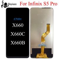 สีดำ6.53นิ้วสำหรับ Infinix S5 Pro X660 X660C ชิ้นส่วนจอสัมผัสแอลซีดีของเครื่องแปลงดิจิทัล X660B เปลี่ยน/พร้อมกรอบ