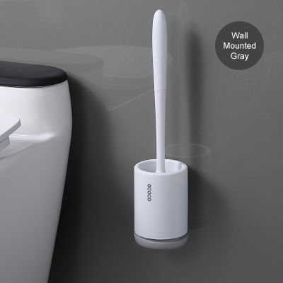 AHAWILL TPR Toilet Brush and Holder Set No Dead Corners Wall-Mounted Toilet Brush Bathroom Accessories Set