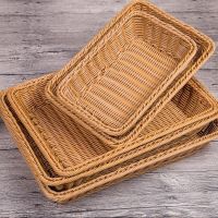 [COD] basket fruit bread city hotel display storage plastic imitation rattan