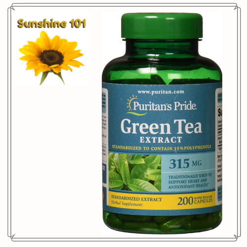 Puritan's Pride Green Tea Extract 315 MG 200 Capsules (12/2022