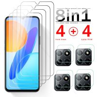 ♞◆ 8 In 1 Tempered Glass For Honor X8 4G 5G 2022 Smartphone Camera Lens Screen Protector Honer Honar X8 X 8 Protective Film HonorX8