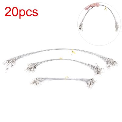 （A Decent035）20Pcs/lot 15CM 20CM 30CM Steel Wire Leader With Fishing Accessory Silver Color Leadcore Leash Line