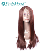 Synthetic Lace Front Wig For Women Medium Brown Color PerisModa Long Silky Straight Hair Wig Natural Hairline Synthetic Lace Wig ของขวัญ ของขวัญ