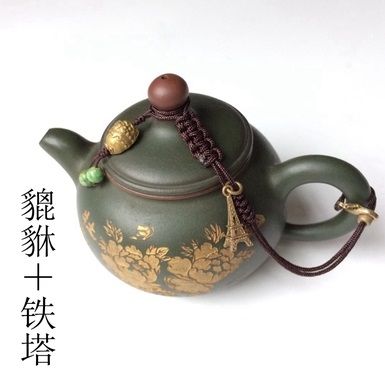 ทองเหลืองโบราณ-diy-หม้อคุณภาพสูงฝาเชือกพิธีชงชากาน้ำชาถ้วยผูก