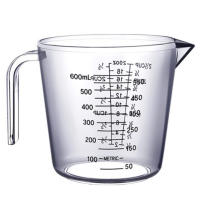 Plastic Measuring Jug 600ml Large Beaker Measuring Cups Graduated Jugs Measuring Jars for Cold Water Ice Tea Juice Beer Milk