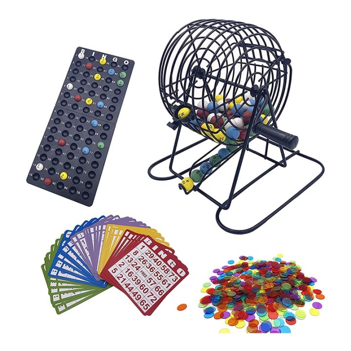 Deluxe Bingo Game Set with 6 Inch Bingo Cage, Bingo Master Board,75 ...