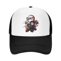 Punk Demon Slayer Kimetsu No Yaiba Baseball Cap Women Men Breathable Nezuko Tanjirou Inosuke Trucker Hat Performance