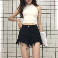 COD jfdss Denim shorts womens summer 2019 new Korean version of loose and thin students wild large size white high waist wide leg