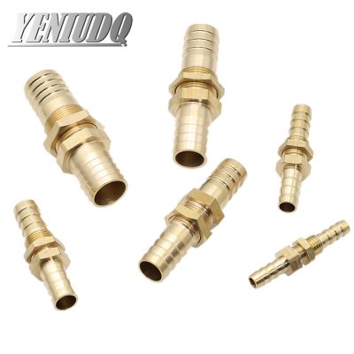 Pipe 6 8 10 12 14 16mm Hose Barb Bulkhead Brass Barbed Tube Pipe Fitting Coupler Connector Adapter For Fuel Gas Water Copper