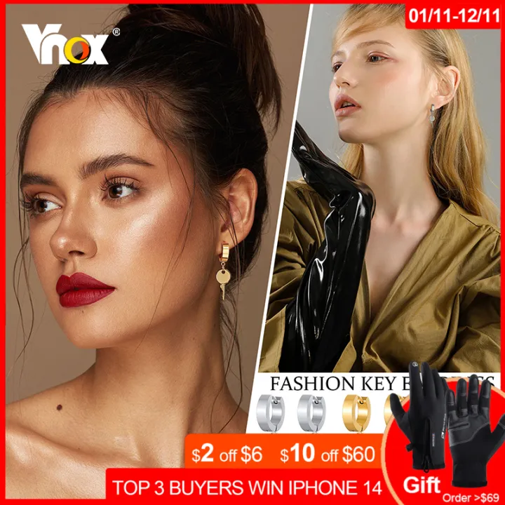Vnox 1ชิ้นคู่ต่างหูสำหรับผู้หญิงผู้ชายเครื่องประดับ,ป้องกันโรคภูมิแพ้ ...