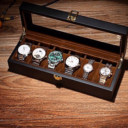 กล่องเก็บนาฬิกากล่องใส่นาฬิกากล่องใส่นาฬิกาข้อมือ-กล่องไม้เก็บนาฬิกาข้อมือ-6-ช่อง-สําหรับผู้ชาย-กล่องเก็บเครื่องประดับ-ที่เก็บนาฬิกา