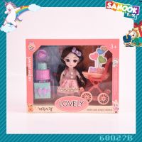 TOYS ของเล่นตุ๊กตาผู้หญิงแสนสวยพร้อมชุดรถเข็น 6นิ้ว#68027B ขนาด 25x7x20ซม.