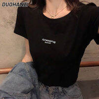 DUOHANZI 2023ใหม่เสื้อนักเรียนเข้ารูปพอดีลดขั้นตอนดีไซน์น่ารักสไตล์เกาหลี