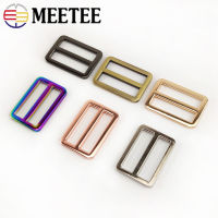 Meetee 10pc 10-50mm Bag Strap Webbing Adjust Buckles Metal Tri-Gilde Hook Clasp DIY Clothes Belt Ring Slider Bags Accessories