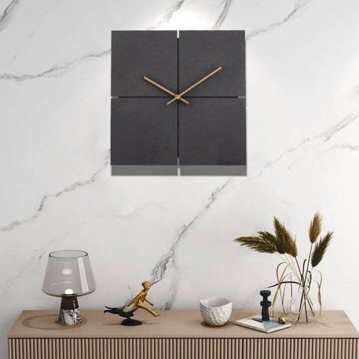 💥Dream Best🔥 Nordic Wooden Wall Clock Creative Living Room Wall Clocks Mute Home Square Clock
