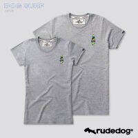 Rudedog เสื้อคอกลม หญิง ชาย สีเทาอ่อน รุ่น Dog surf