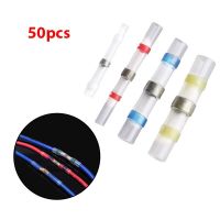 Solder Ring Terminal 50pcs Mount Solder Ring Heat Shrink Intermediate Connection Terminal Heat Shrink Tube Terminal Electrical Circuitry Parts Electri