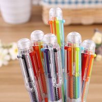 SFJHF อุปกรณ์การเขียนของขวัญสำหรับเด็กนักเรียน6สี0.7มม. เครื่องมือเขียนปากกาเซ็นชื่อปากกาหมึกสีปากกาลูกลื่นหลายปากกาสี